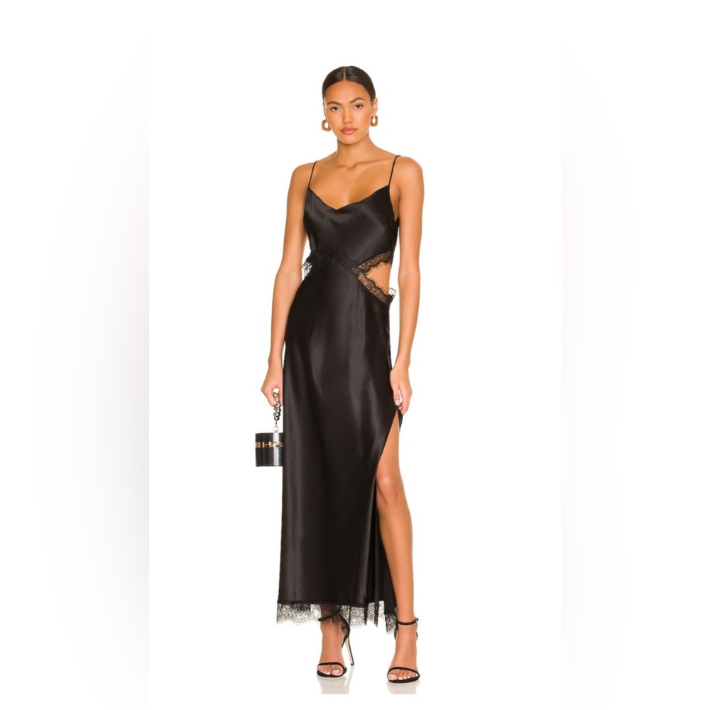 DANNIJO - Black Lace Cut-Out Slip Dress - size small